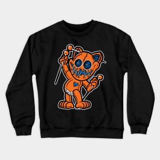 Happy VooDoo Kitty Cat Doll Orange and Reflex Blue Crewneck Sweatshirt